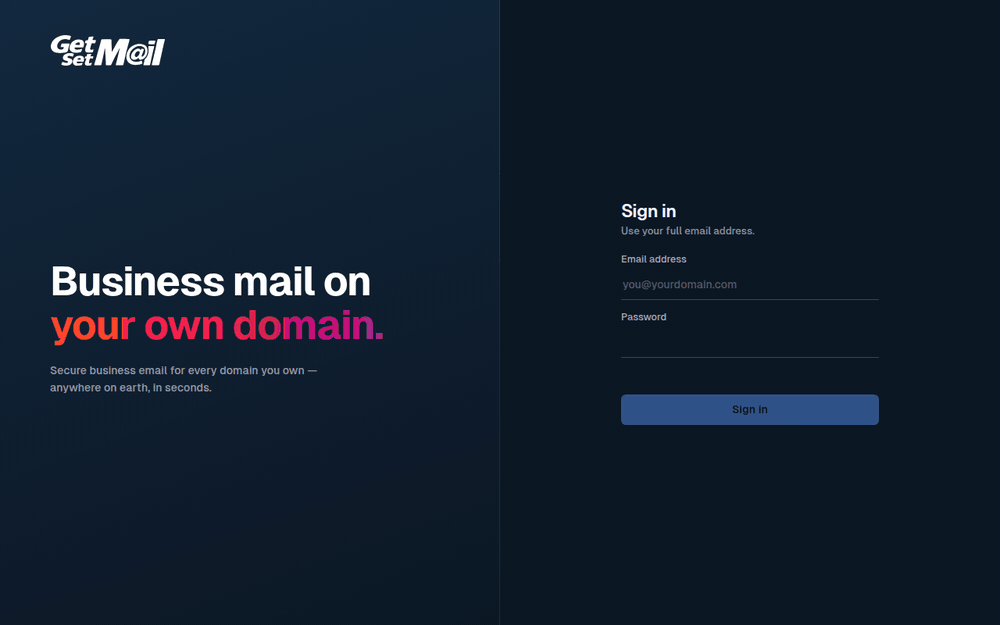 GetSetMail webmail demonstration: sign in, inbox, reading an invoice with its PDF, a calendar invitation, photos, the calendar and settings